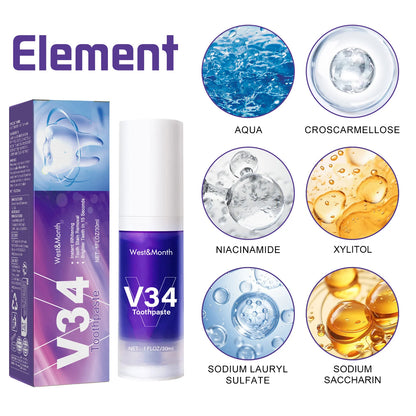 V34 Teeth Whitening Toothpaste